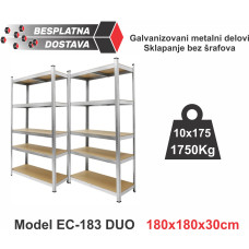 HERRSCHAFT EC-183 DUO 180x180x30 cm metalna montažna polica