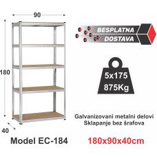HERRSCHAFT EC-184 180x90x40 cm metalna montažna polica