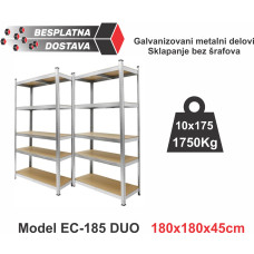 HERRSCHAFT EC-185 DUO 180x180x45 cm metalna montažna polica