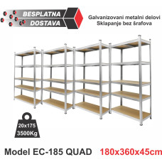 HERRSCHAFT EC-185 QUAD 180x360x45 cm metalna montažna polica