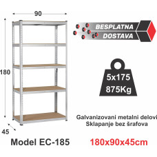 HERRSCHAFT EC-185 180x90x45 cm metalna montažna polica