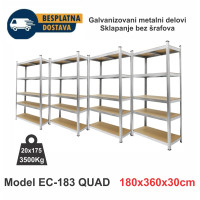 HERRSCHAFT EC-183 QUAD 180x360x30 cm metalna montažna polica