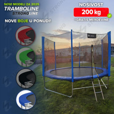 STRONGLINE Trambolina  305cm model 2025 - sa merdevinama, 200kg nosivost - plava
